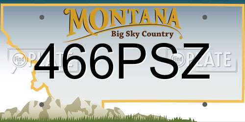 466PSZ Montana License Plate