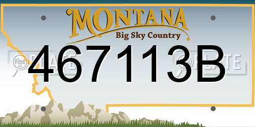 467113B Montana License Plate