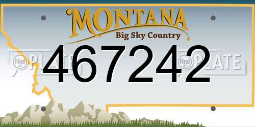 467242 Montana License Plate