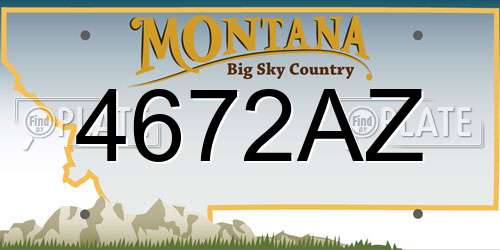 4672AZ Montana License Plate
