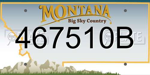 467510B Montana License Plate