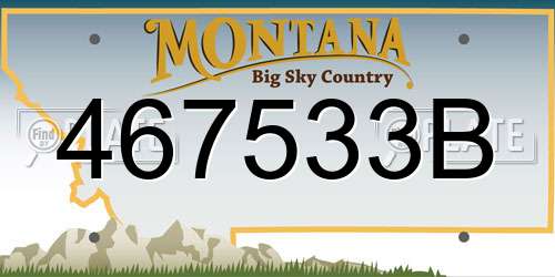 467533B Montana License Plate