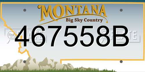 467558B Montana License Plate
