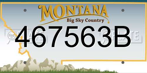 467563B Montana License Plate