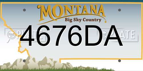 4676DA Montana License Plate