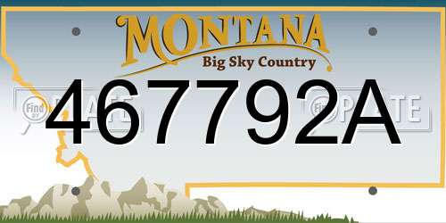 467792A Montana License Plate