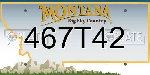 467T42 Montana License Plate