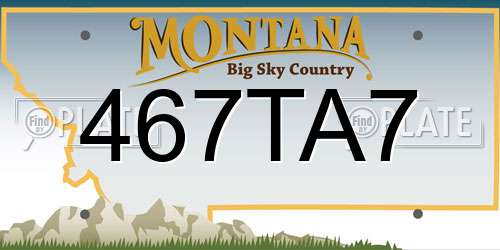 467TA7 Montana License Plate