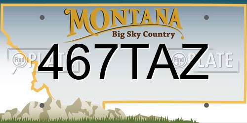 467TAZ Montana License Plate