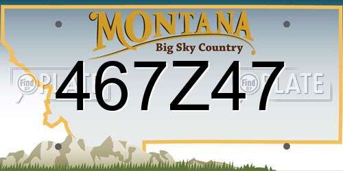467Z47 Montana License Plate