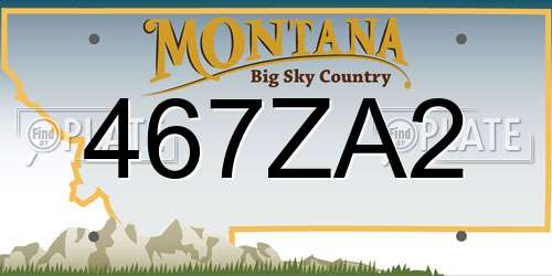 467ZA2 Montana License Plate