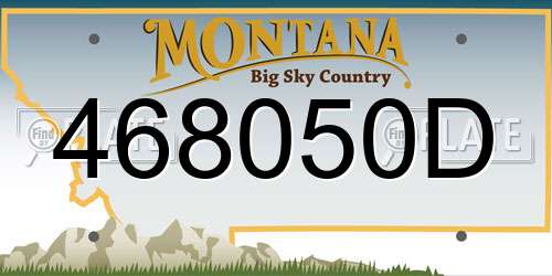 468050D Montana License Plate