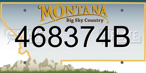 468374B Montana License Plate