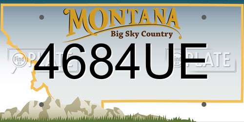 4684UE Montana License Plate