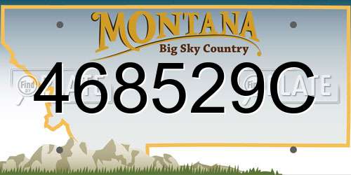 468529C Montana License Plate