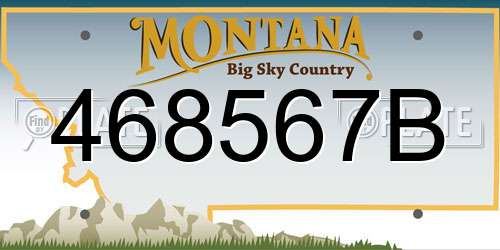 468567B Montana License Plate