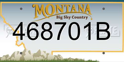 468701B Montana License Plate