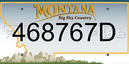 468767D Montana License Plate