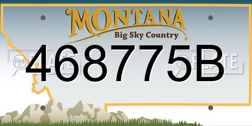 468775B Montana License Plate