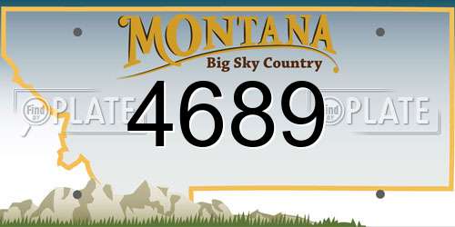 4689 Montana License Plate