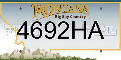 4692HA Montana License Plate