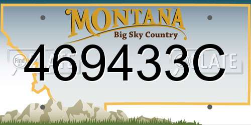 469433C Montana License Plate