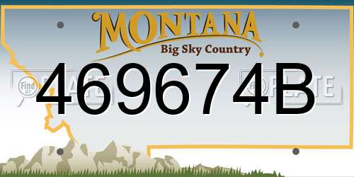 469674B Montana License Plate