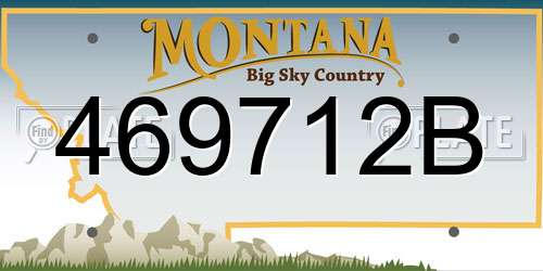 469712B Montana License Plate
