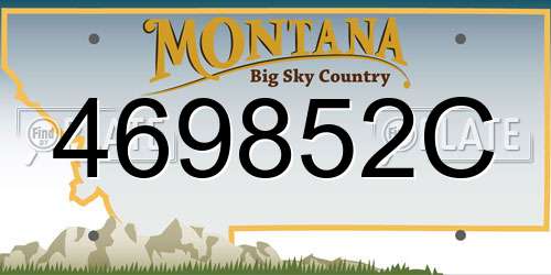 469852C Montana License Plate