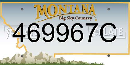 469967C Montana License Plate