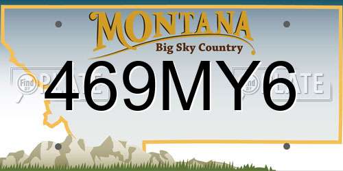 469MY6 Montana License Plate