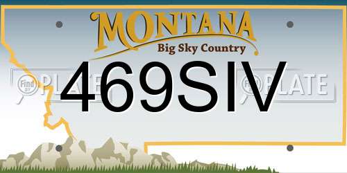 469SIV Montana License Plate