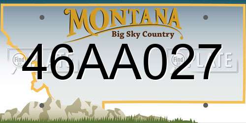 46AA027 Montana License Plate