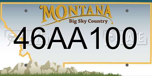 46AA100 Montana License Plate