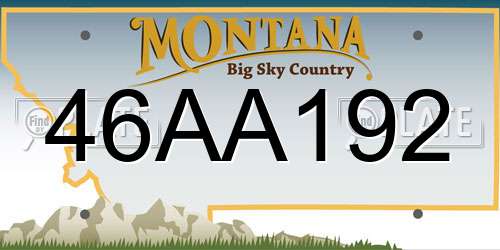 46AA192 Montana License Plate