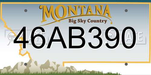 46AB390 Montana License Plate