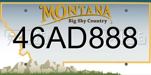 46AD888 Montana License Plate