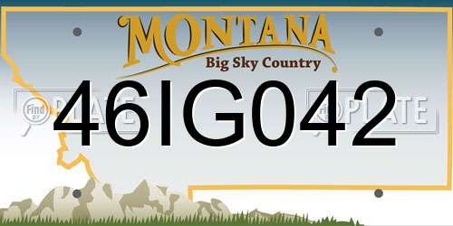 46IG042 Montana License Plate