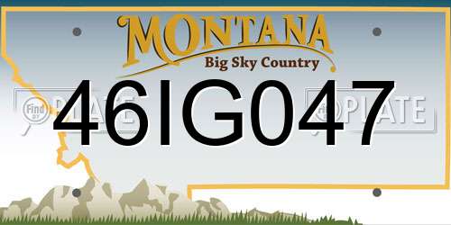 46IG047 Montana License Plate