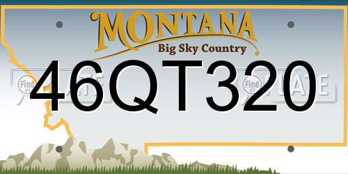 46QT320 Montana License Plate