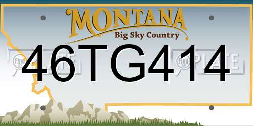 46TG414 Montana License Plate