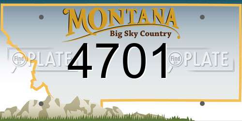 4701 Montana License Plate