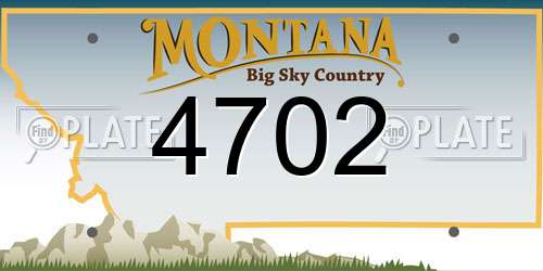 4702 Montana License Plate