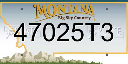 47025T3 Montana License Plate
