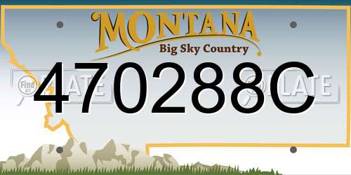 470288C Montana License Plate