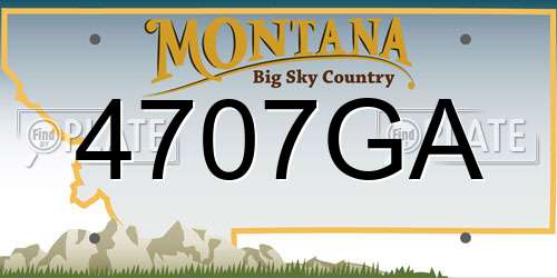 4707GA Montana License Plate
