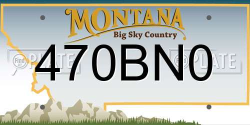 470BN0 Montana License Plate