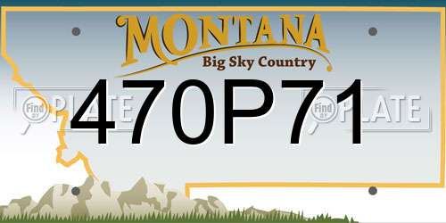 470P71 Montana License Plate