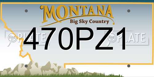 470PZ1 Montana License Plate