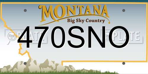 470SNO Montana License Plate